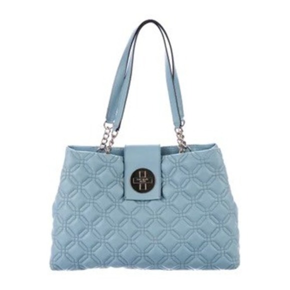 Kate Spade New York Handbags - Kate Spade Wedgewood Astor Court Elena Tote Powder Blue Quilted Silver Hardware